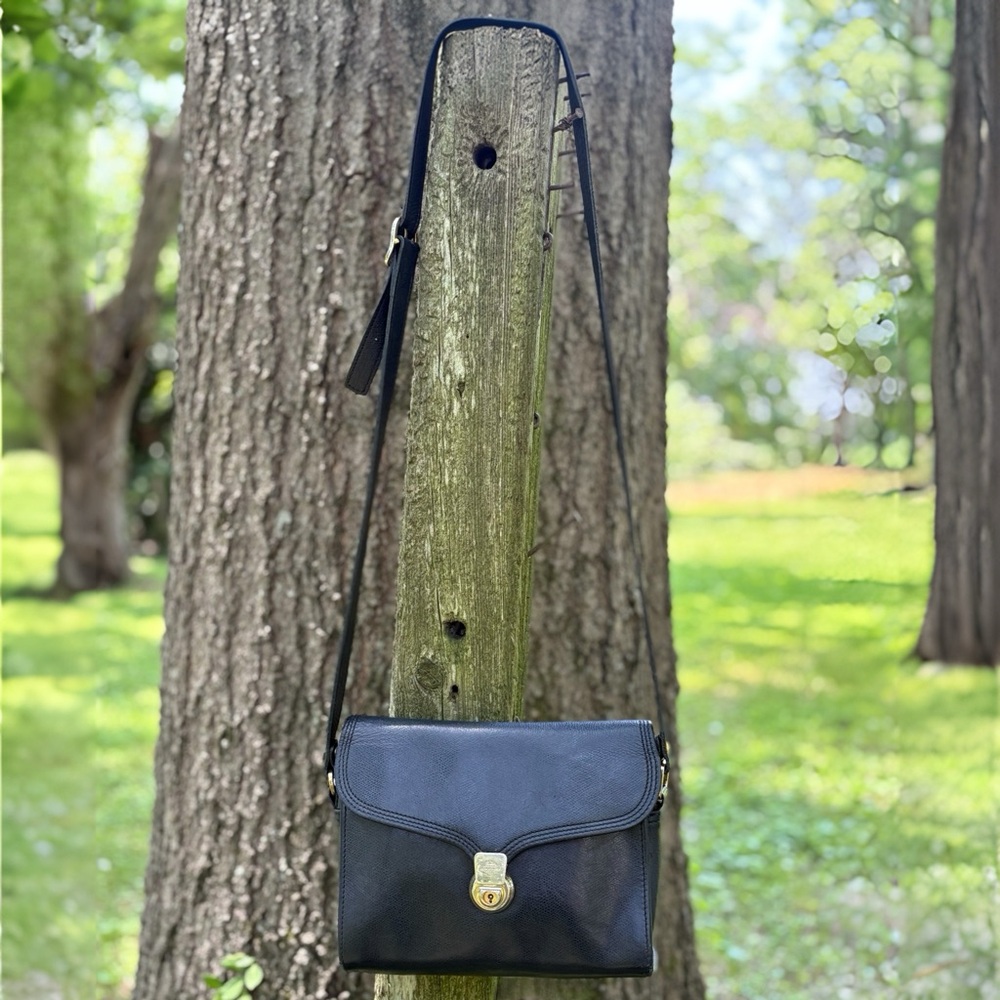 Vintage 80s Longchamp Leather Crossbody Bag - Picture 2 of 13